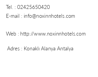 Noxinn Hill Hotel iletiim bilgileri